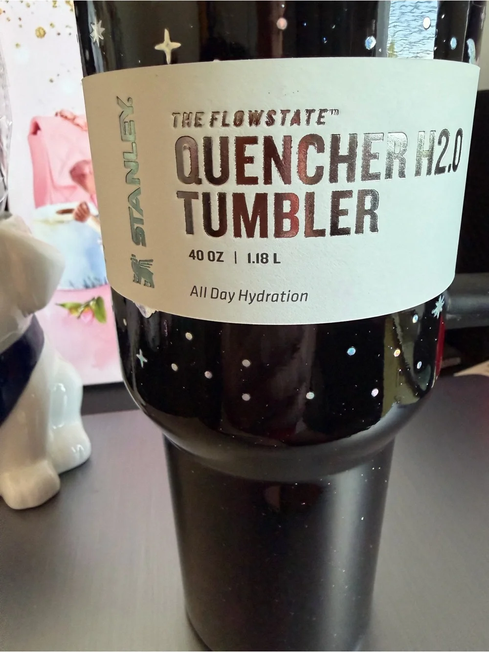 Stanley Quencher H2.0 Tumbler - Black & Purple with Stars, Moon, Bats RARE - Picture 4 of 9